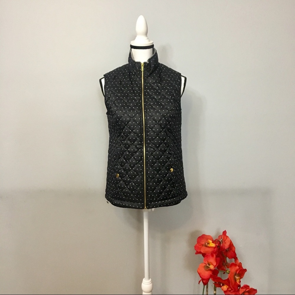 Basic Editions Lightweight Polka Dot Quilted Vest - image 3